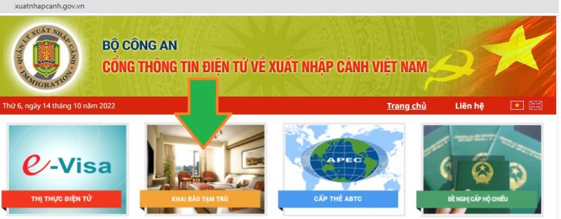 Trang khai báo tạm trú cho người nước ngoài