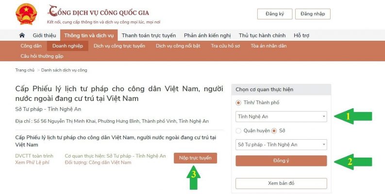 làm lý lịch tư pháp online