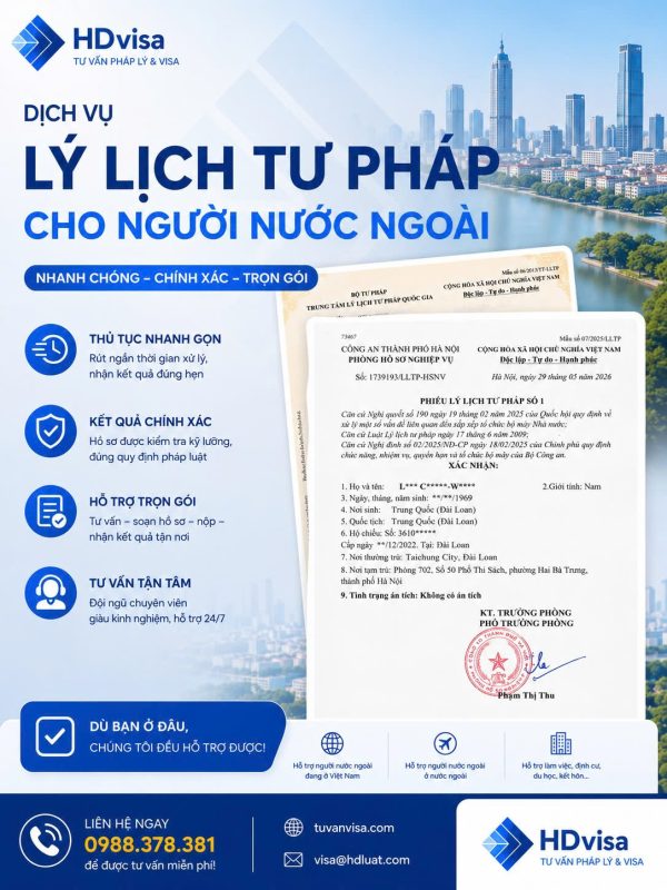 lý lịch tư pháp cho người nước ngoài