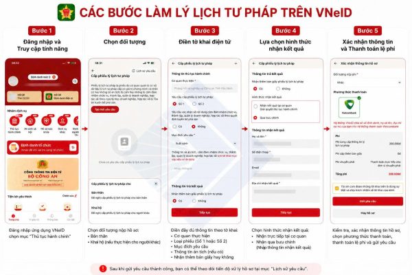 Cách làm lý lịch tư pháp trên vneid